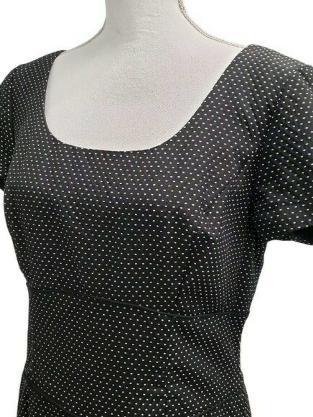 Talbots Womens Polka Dot Black Dress Size 10 - Picture 3 of 6